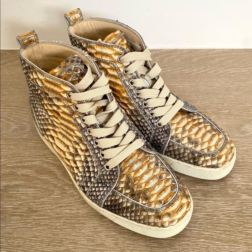 Beautiful Christian Louboutin Lace Up High Top Sneakers!! Size 38.5
